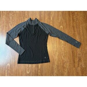 Smartwool 1/4 Zip Pullover Womens Medium Polka Dot Merino Wool Thermal Baselayer